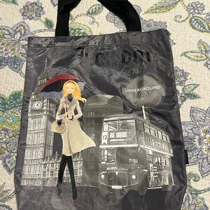 Stylish Black London-Themed Tote Bag
